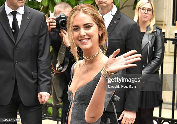 Chiara Ferragni Attends the Christian Dior Haute Couture Fall/Winter 2016-2017 show as part of Paris Fashion Week on July 4, 2016 in Paris, France.