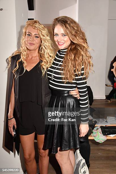 Designer Julia Battai and comedian TV presenter Cyrielle Joelle attend the Dany Atrache Haute Couture Fall/Winter 2016-2017 show as part of Paris...