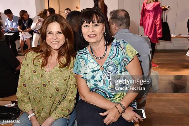 Actress Charlotte Valandrey and producer Elisabeth Deshayes attend the Dany Atrache Haute Couture Fall/Winter 2016-2017 show as part of Paris Fashion...
