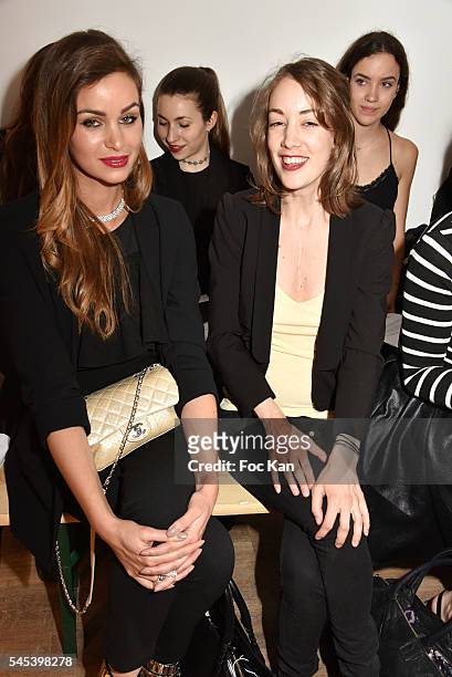 Actresses Elisa Bachir Bey and Juliette Besson attend the Dany Atrache Haute Couture Fall/Winter 2016-2017 show as part of Paris Fashion Week on July...
