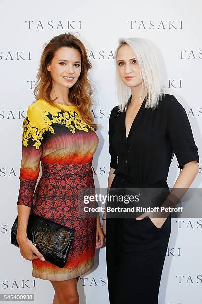 Maud Jurez and Helene Dufresne attend the Tasaki Hight Jewellery Presentation at Hotel Ritz on July 7, 2016 in Paris, France.