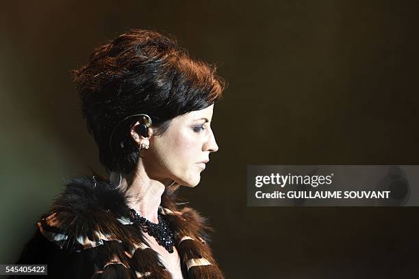 Irish singer Dolores O'Riordan of Irish band The Cranberries performs on stage during the 23th edition of the Cognac Blues Passion festival in Cognac...