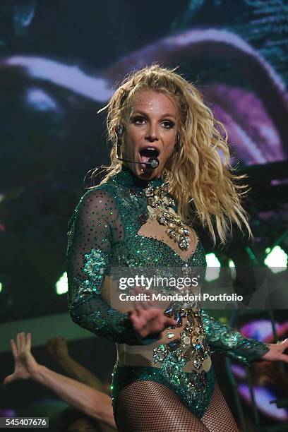 Singer Britney Spears during the residency show Britney: Piece of Me at The AXIS auditorium located in the Planet Hollywood Resort & Casino. Las...