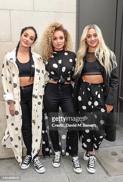 Band members M.O, Annie Ashcroft, Frankee Rose,Nadine Samuels attend the Notion Magazine issue 73 launch party at The Cuckoo Club on July 7, 2016 in...