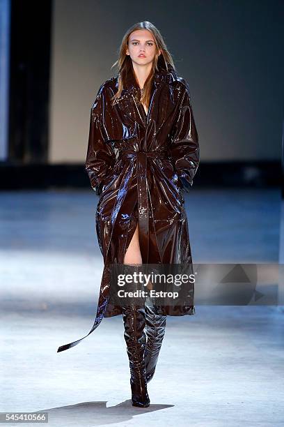 Model walks the runway during the Alexandre Vauthier Haute Couture Fall/Winter 2016-2017 show as part of Paris Fashion Week on July 5, 2016 in Paris,...