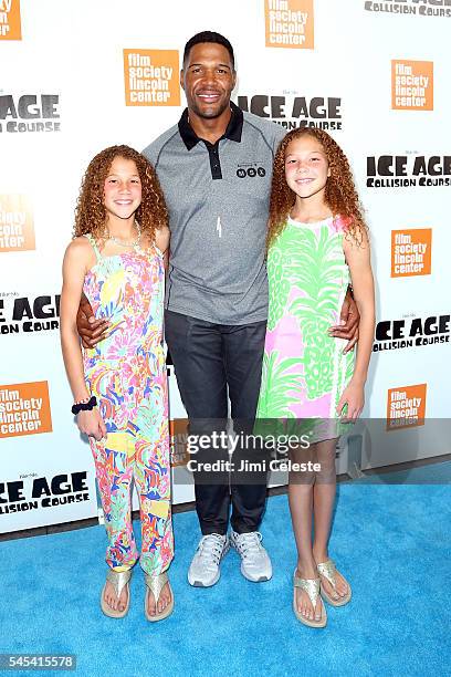 Sophia Strahan, Television Personality Michael Strahan and Isabella Strahan attends ICE AGE: COLLISION COURSE Special Screening with The Film Society...