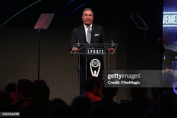 President of programming at NBC Sports and NBCSN Jon Miller speaks onstage during the 2016 Clio Sports awards on July 7, 2016 at Capitale in New...