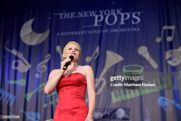 Actress Megan Hilty performs live on stage with The New York Pops at Forest Hills Stadium on July 7, 2016 in New York City.