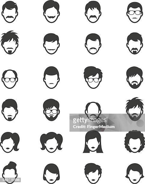 people icons - human hair stock illustrations