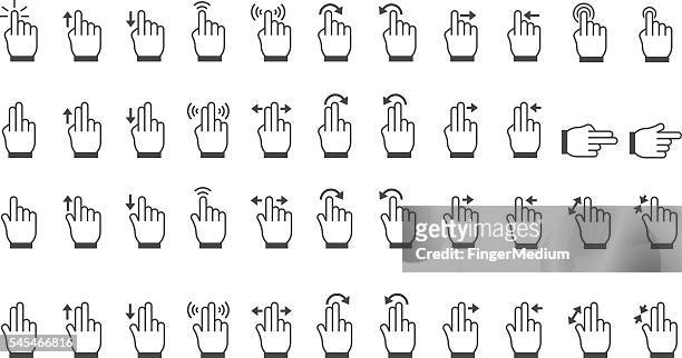 touch gesten icons - linkshänder stock-grafiken, -clipart, -cartoons und -symbole