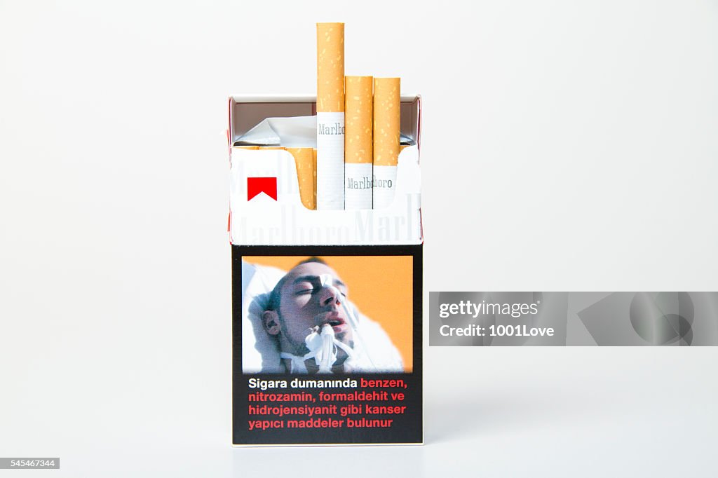 Marlboro Cigarette Pack isolated on white