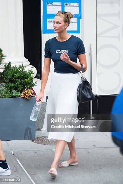 Model Karlie Kloss is seen in Chelsea on July 7, 2016 in New York City.
