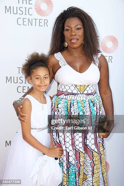 Samara Zane and actress Lorraine Toussaint attend The Music Center's Summer Soiree Honoring Rita Moreno at The Music Center Plaza on July 7, 2016 in...