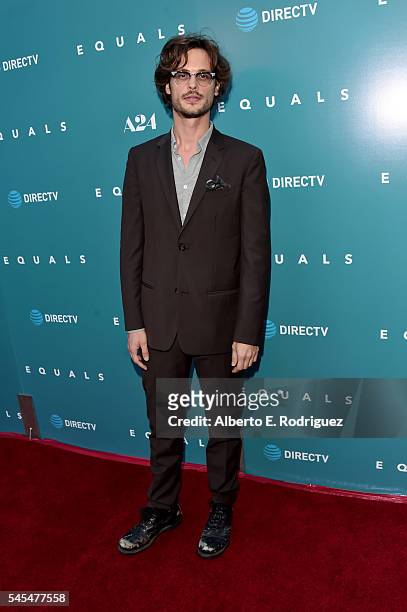 Actor Matthew Gray Gubler attends the premiere of A24's "Equals" at ArcLight Hollywood on July 7, 2016 in Hollywood, California.