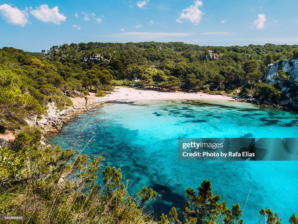Macarella beach in Menorca (Spain)