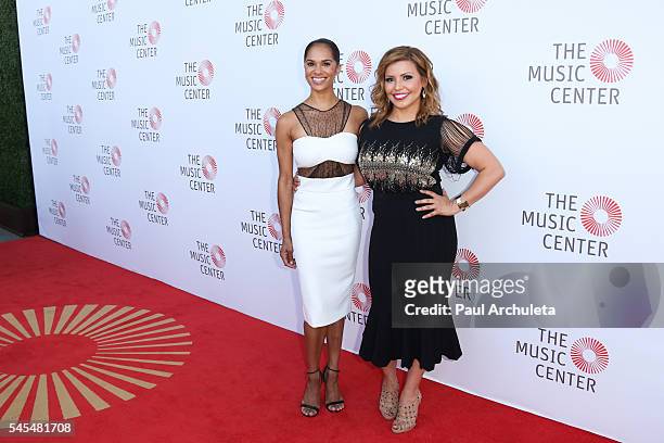 Ballet Dancer Misty Copeland and Actress Justina Machado attend the Music Center's Summer Soiree at The Music Center Plaza on July 7, 2016 in Los...