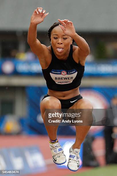 Ciarra Brewer competes in the Women's Triple Jump Final during the 2016 U.S. Olympic Track & Field Team Trials at Hayward Field on July 7, 2016 in...