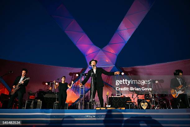 Mayer Hawthorne performs at the Santa Monica Pier on July 7, 2016 in Santa Monica, California.