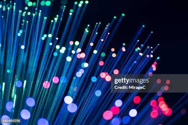 rgb color illuminated fiber optics - fibre stockfoto's en -beelden