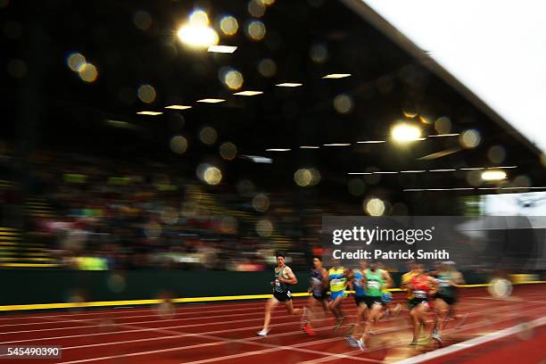 Ben Blankenship competes in the first round of the Men's 1500 Meter during the 2016 U.S. Olympic Track & Field Team Trials at Hayward Field on July...