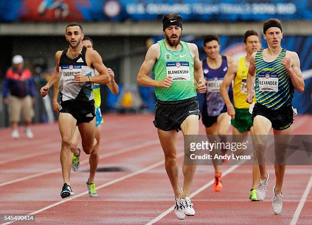 Ben Blankenship competes in the first round of the Men's 1500 Meter during the 2016 U.S. Olympic Track & Field Team Trials at Hayward Field on July...