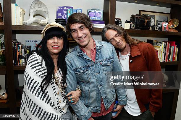 Bungalow Huntington Beach co-owners Jen Rosero and Brent Bolthouse, and recording artist Brandon Boyd attend the Grand Opening of The Bungalow...
