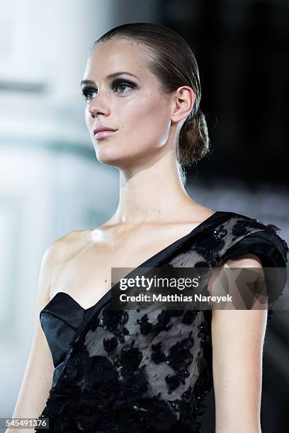 Model walks the runway during the MICHALSKY StyleNite 2016 on July 1, 2016 in Berlin, Germany.