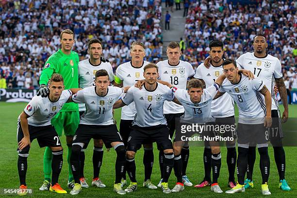 German Team during the UEFA EURO semi final match between Germany and France at Stade Velodrome on July 7, 2016 in Marseille, France.