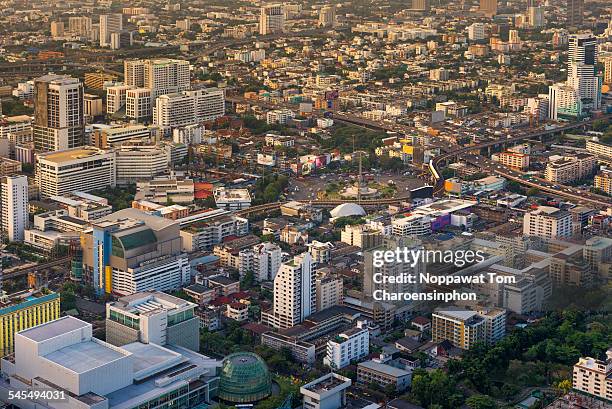 bangkok thailand arial view - arial city stock pictures, royalty-free photos & images