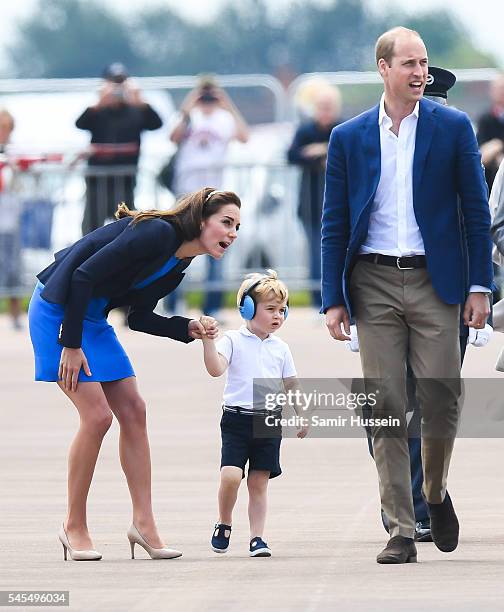 Catherine, Duchess of Cambridge, Prince George of Cambridge and Prince William, Duke of Cambridge attend the The Royal International Air Tattoo at...