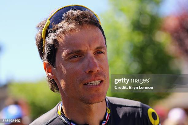 Sylvain Chavanel of France and Direct Energie arrives at the start of stage six of the 2016 Tour de France, a 190km road stage from Arpajon-sur-cere...