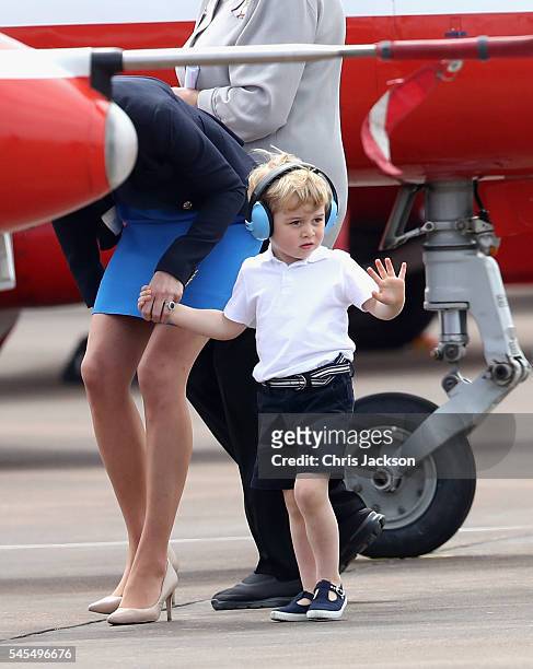 Prince George during a visit to the Royal International Air Tattoo at RAF Fairford on July 8, 2016 in Fairford, England.