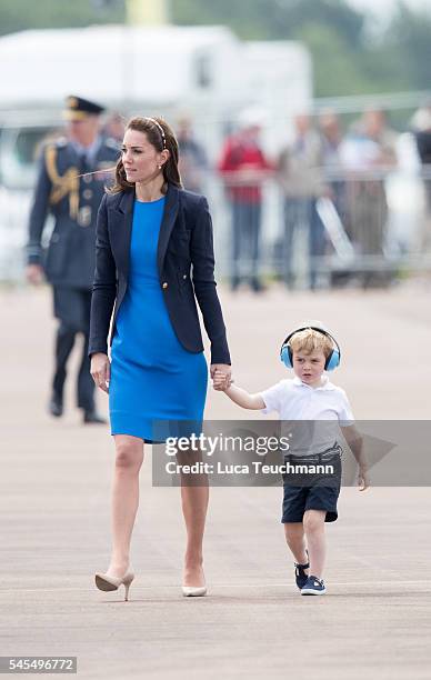 Duke of Cambridge, Catherine, Duchess of Cambridge and Prince George during Visit The Royal International Air Tattoo at RAF Fairford on July 8, 2016...