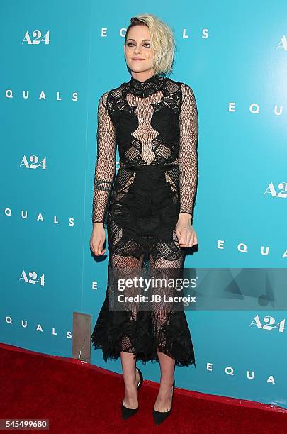 Actress Kristen Stewart attends the premiere of A24's 'Equals' at ArcLight Hollywood on July 7, 2016 in Hollywood, California.