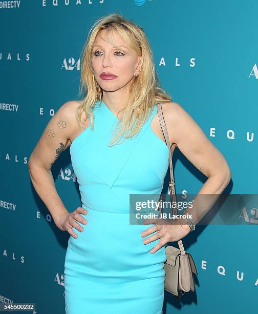 Courtney Love attends the premiere of A24's 'Equals' at ArcLight Hollywood on July 7, 2016 in Hollywood, California.