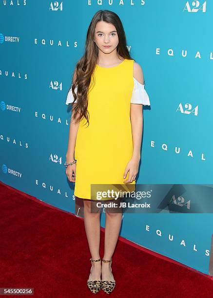 Chloe East attends the premiere of A24's 'Equals' at ArcLight Hollywood on July 7, 2016 in Hollywood, California.