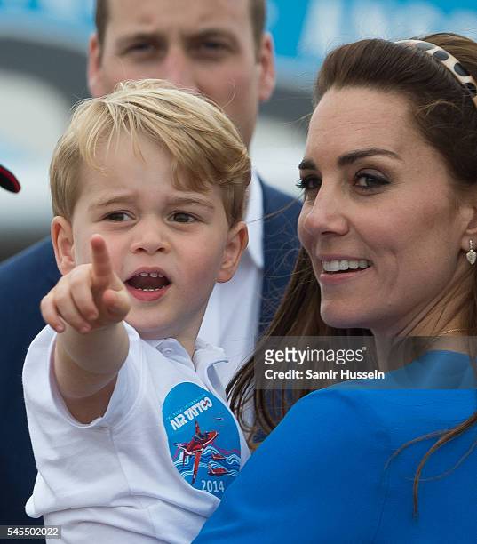 Catherine, Duchess of Cambridge and Prince George of Cambridge attend the The Royal International Air Tattoo at RAF Fairford on July 8, 2016 in...