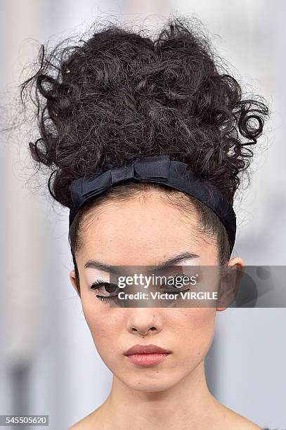 Model walks the runway during the Chanel Haute Couture Fall/Winter 2016-2017 show as part of Paris Fashion Week on July 5, 2016 in Paris, France.