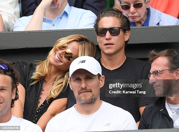 Heidi Klum and Vito Schnabel attend day eleven of the Wimbledon Tennis Championships at Wimbledon on July 08, 2016 in London, England.