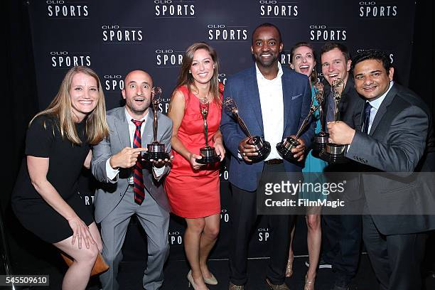 The VML team pose with awards during the 2016 Clio Sports awards on July 7, 2016 at Capitale in New York, New York.