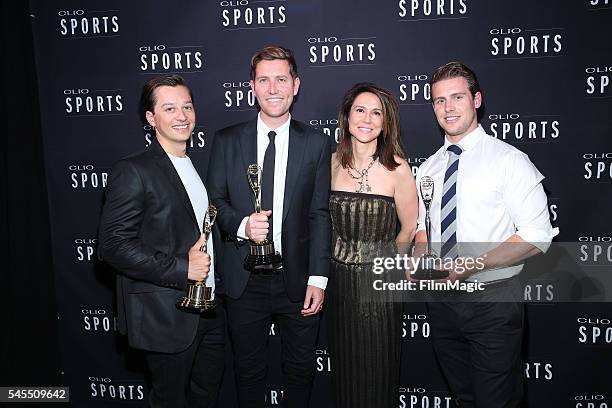 The AQKA team poses with awards during the 2016 Clio Sports awards on July 7, 2016 at Capitale in New York, New York.