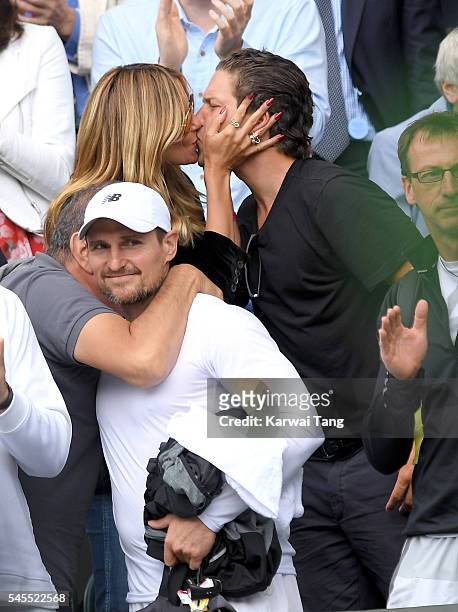 Heidi Klum and Vito Schnabel attend day eleven of the Wimbledon Tennis Championships at Wimbledon on July 08, 2016 in London, England.