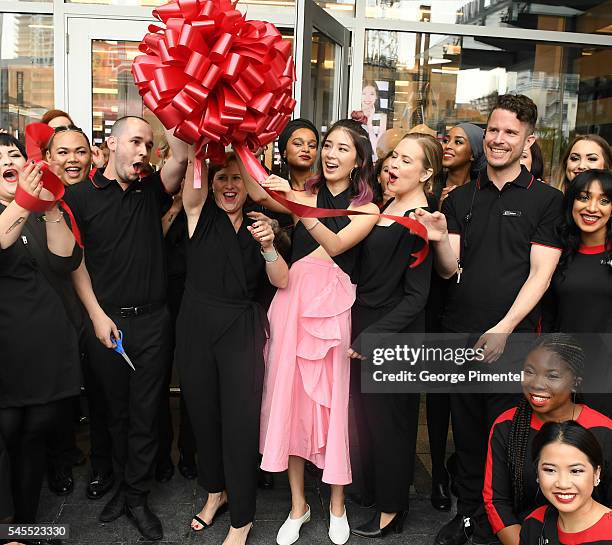 Model Irene Kim, Guest Editor of The Estee Edit celebrating the opening of Sephora Yonge and Eglinton on July 8, 2016 in Toronto, Canada.