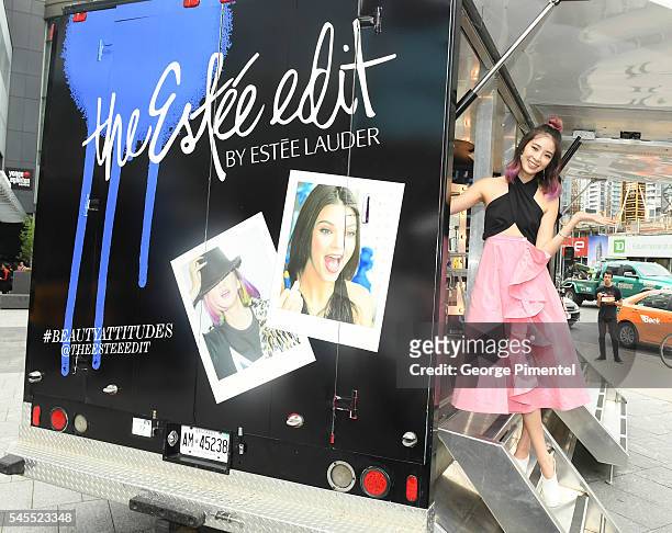 Model Irene Kim, Guest Editor of The Estee Edit celebrating the opening of Sephora Yonge and Eglinton on July 8, 2016 in Toronto, Canada.