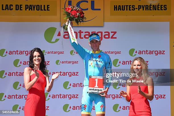 103th Tour de France 2016 / Stage 7 Podium / Vincenzo NIBALI Most Combative Rider / Celebration / Marion ROUSSE TV Journalist / L'Isle-Jourdain - Lac...