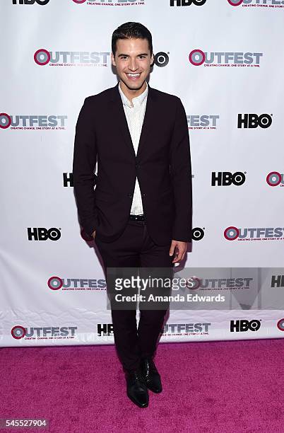 Raymond Braun arrives at the 2016 Outfest Los Angeles LGBT Film Festival Opening Night Gala of "The Intervention" at the Orpheum Theatre on July 7,...