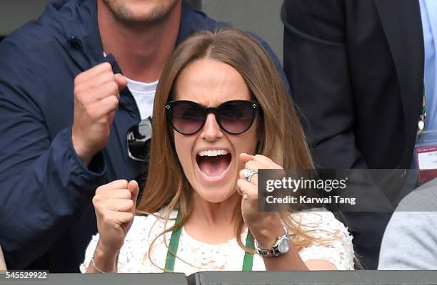 Kim Murray attends day eleven of the Wimbledon Tennis Championships at Wimbledon on July 08, 2016 in London, England.