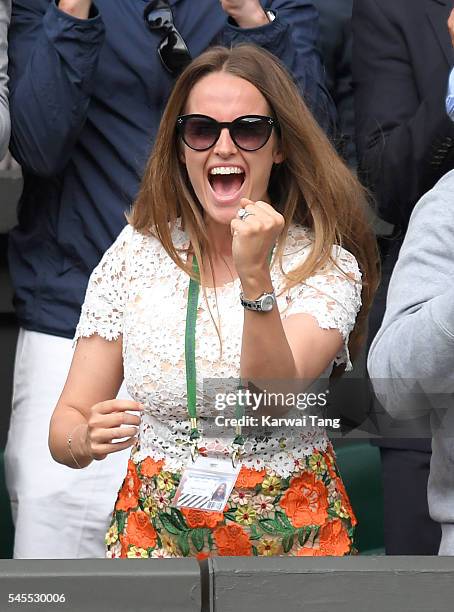 Kim Murray attends day eleven of the Wimbledon Tennis Championships at Wimbledon on July 08, 2016 in London, England.