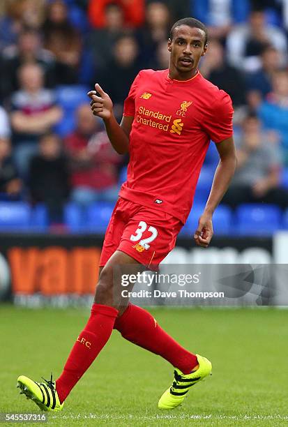 Joel Matip of Liverpool during the Pre-Season Friendly match between Tranmere Rovers and Liverpool at Prenton Park on July 8, 2016 in Birkenhead,...