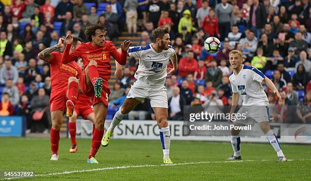 Lazar Markovic of Liverpool during a Pre-Season Friendly match between Tranmere Rovers and Liverpool at Prenton Park on July 8, 2016 in Birkenhead,...